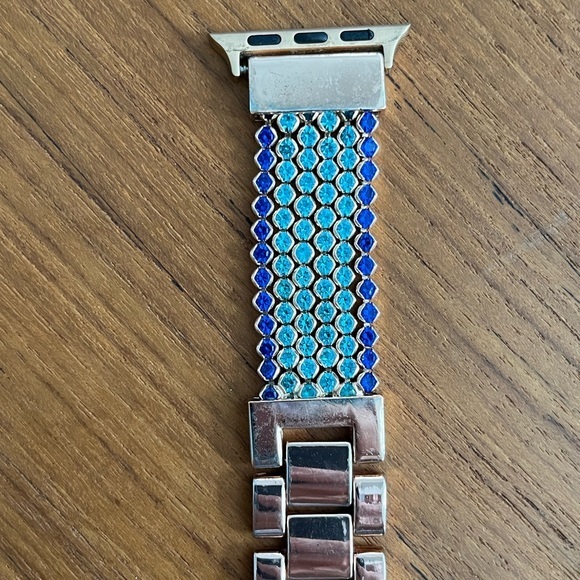 FresherAcc Apple Watch Band 6 Row Blue Rhinestones - Picture 5 of 8